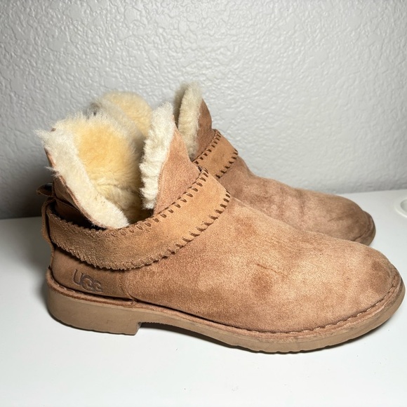 UGG Mckay Chestnut Suede Sheepskin Ankle Boots Booties Size US 8.5 Women - Picture 10 of 16